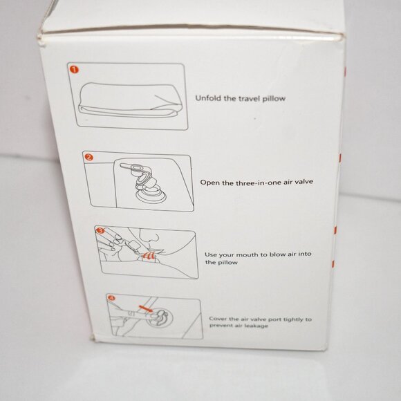 Sunany Travel Pillow, Inflatable Neck Pillow, with Eye Mask and Earplugs, Gray, - Picture 4 of 5